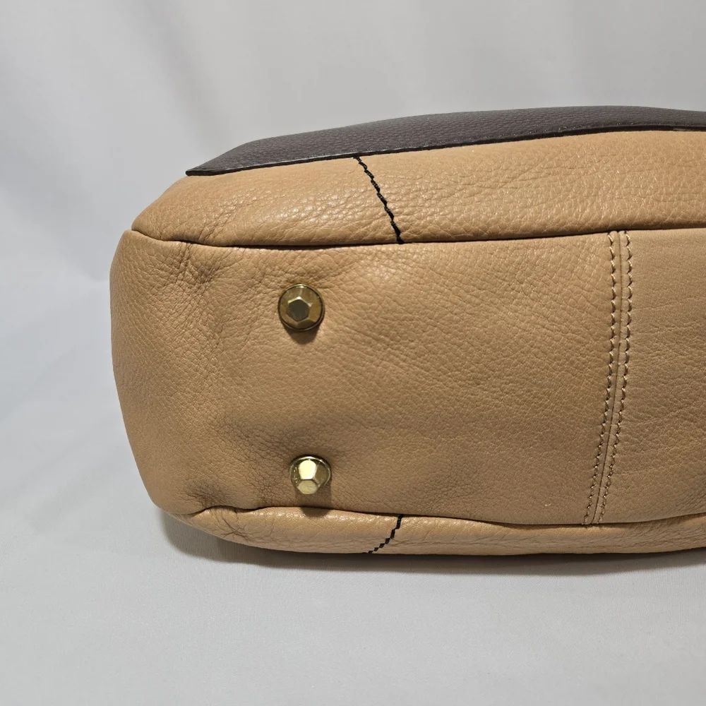 orYany Adele Pebbled Leather in Tan Satchel Purse
